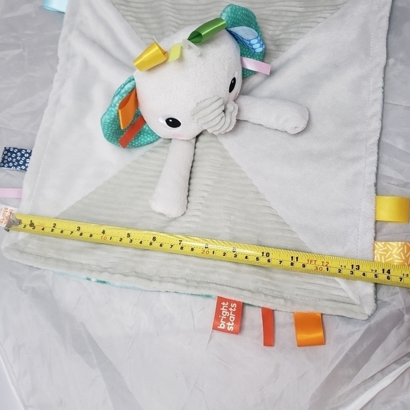 Bright Starts Cuddle‘nTags Elephant Taggie Lovie Lovey Baby Comfort Blanket EUC - Picture 15 of 16